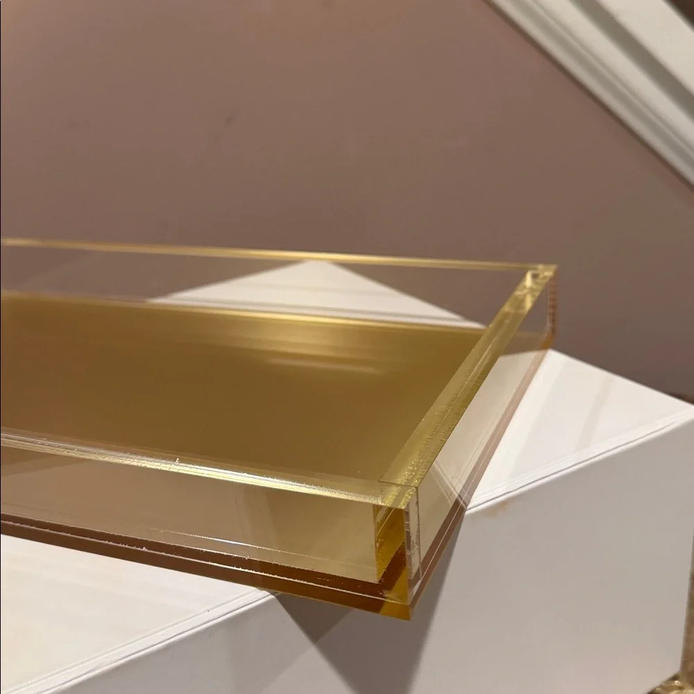 Tizo Lucite Decorative Tray, Gold